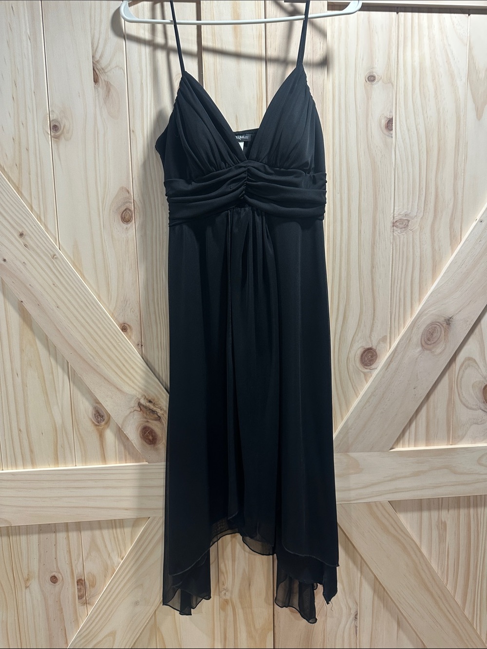 City Triangles Black High-Low Spaghetti Strap Dress